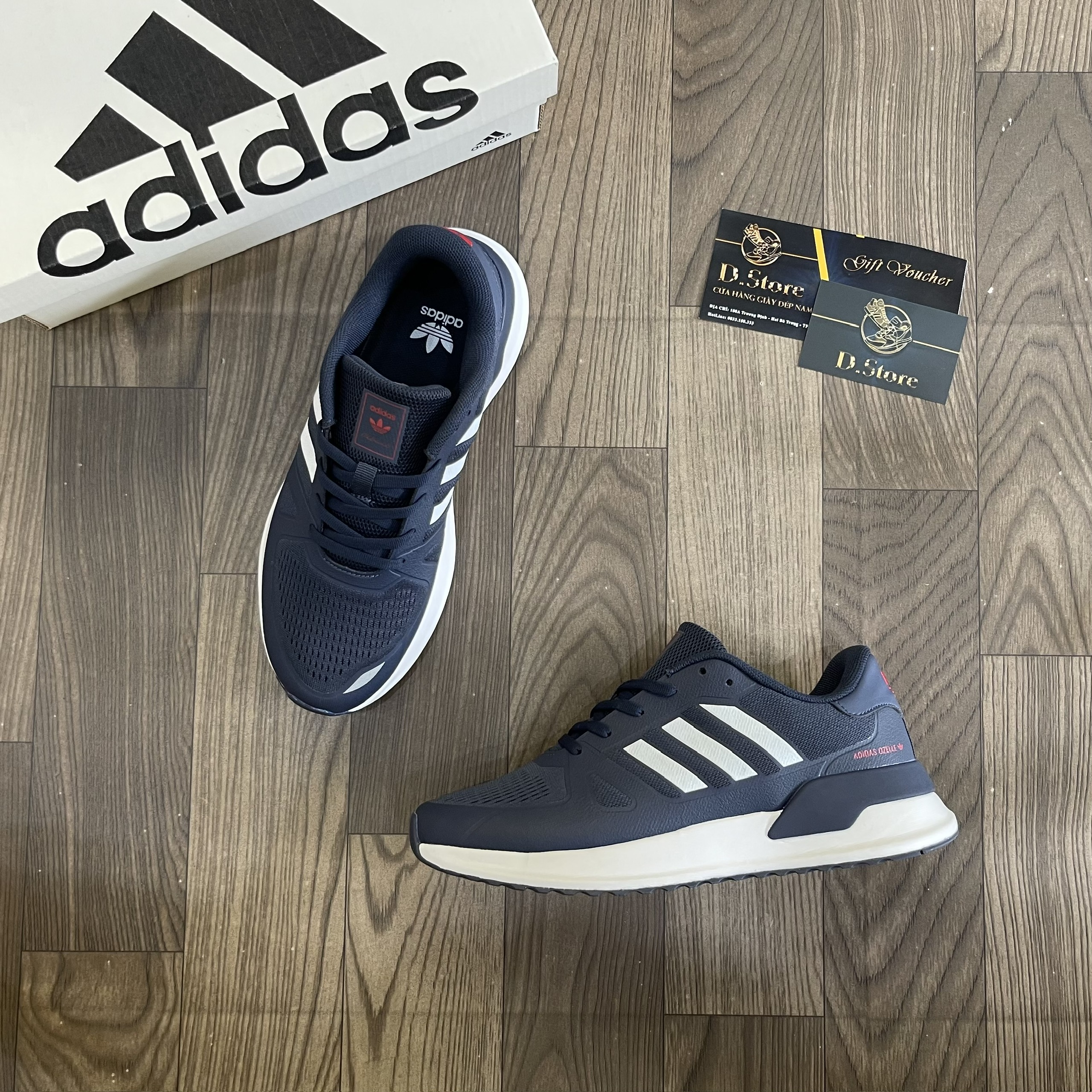 Adidas Ozelle – Xanh navy sọc trắng
